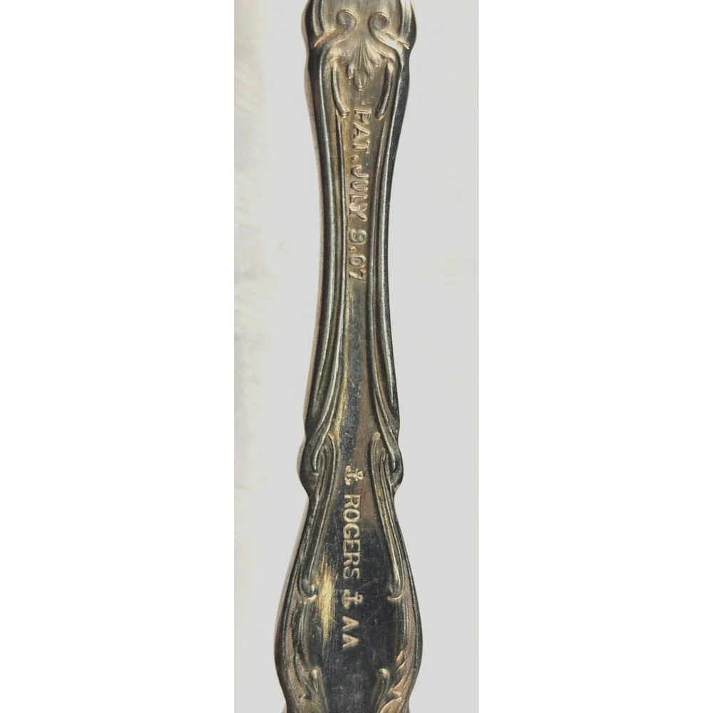 Antique 1800s Rogers Silver PlateTwisted Handle Butter Knife ORNATE